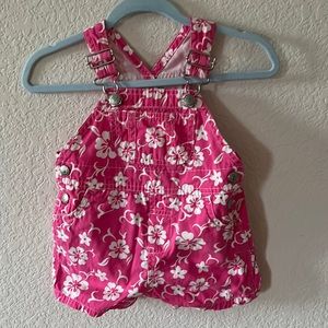 Baby girl flower overalls 3-6m